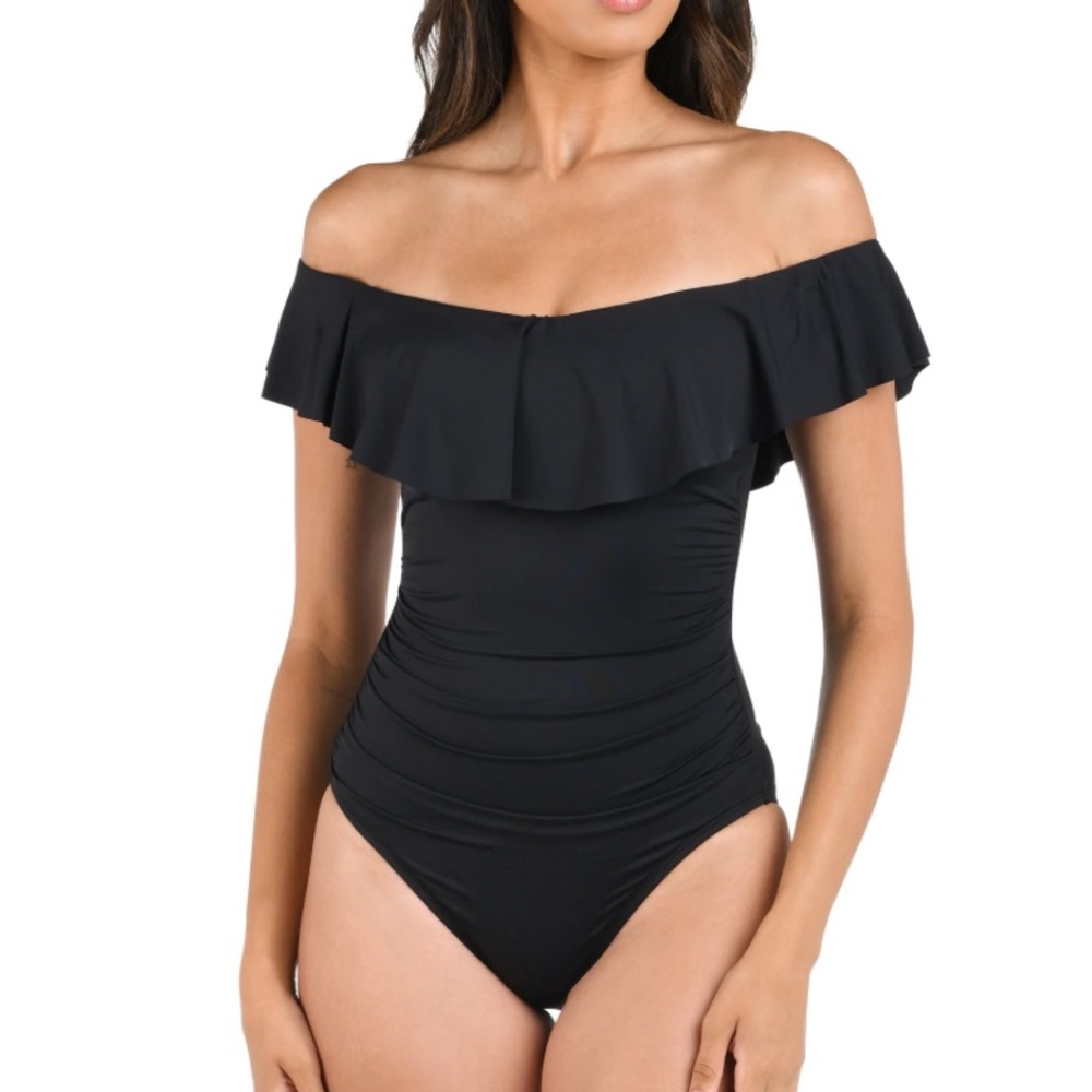 La Blanca island goddess one piece black size 8 - Picture 2 of 4